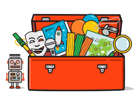 Image of toolbox with items from each curriculum area