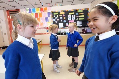 Children talking in class