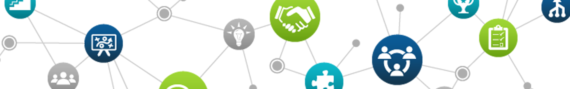 Illustration showing images associated with self-directed learning, enterprise, work and the community