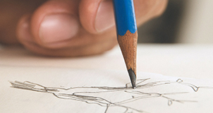 drawing with pencil on paper